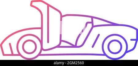 Car with synchro helix doors gradient linear vector icon Stock Vector