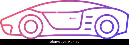 Supercar gradient linear vector icon Stock Vector