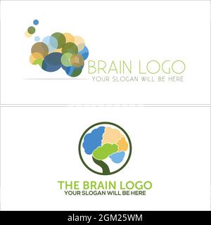 Medical psychology healthcare brain logo design Stock Vector