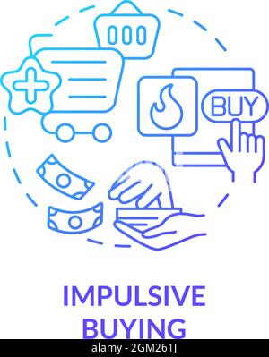 Impulsive buying blue gradient concept icon Stock Vector