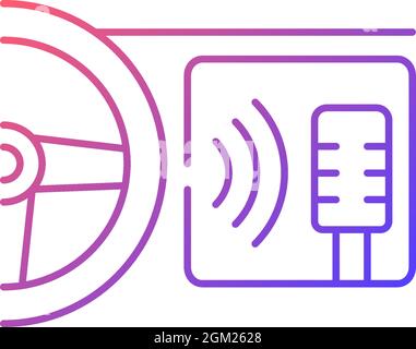 In-car voice control gradient linear vector icon Stock Vector