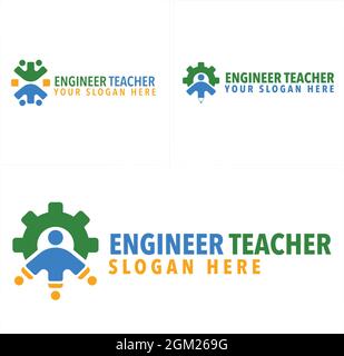 Education engineer private teacher icon logo design Stock Vector