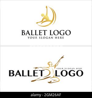 Ballet school logo design Stock Vector