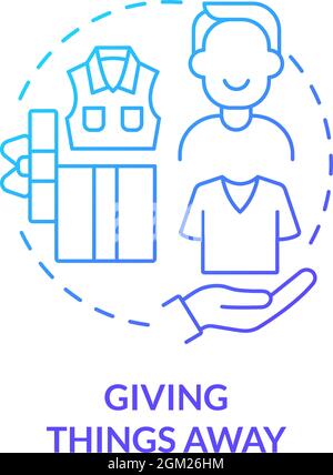Giving things away blue gradient concept icon Stock Vector