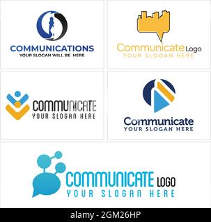 Communications platform app social media logo design Stock Vector