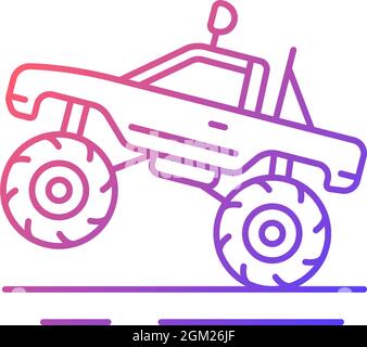 Monster truck racing gradient linear vector icon Stock Vector