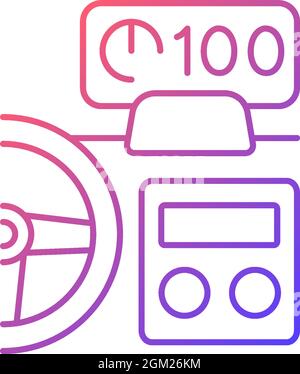 In-car head up display gradient linear vector icon Stock Vector