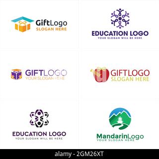 Education graduate academy course people book logo design Stock Vector