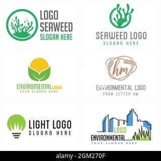 Environmental landscaping eco friendly logo design Stock Vector