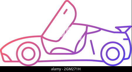 Car with butterfly doors gradient linear vector icon Stock Vector