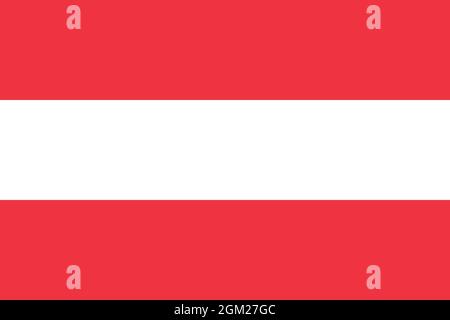 Red and white vector flag of Austria in original size Stock Vector