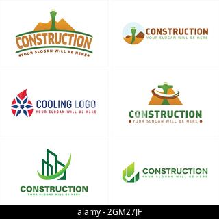 A set of Construction Logo Designs  Stock Vector
