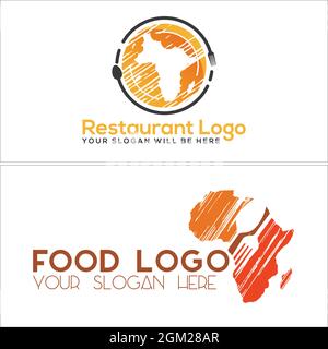 Food drink global restaurant culinary logo design Stock Vector