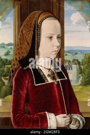 Vintage medieval portrait of a woman in period costume Stock Photo