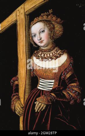 Vintage medieval portrait of a woman in period costume Stock Photo