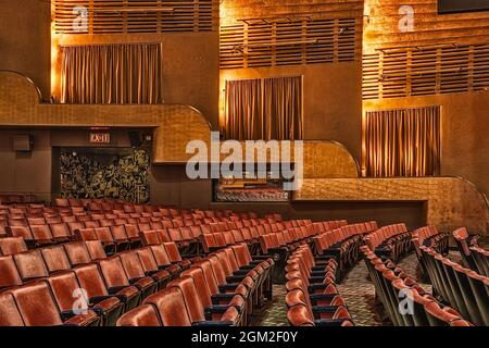 Radio City Rows  Rows at the iconic Radio City Music Hall Theatre in New York City. Stock Photo