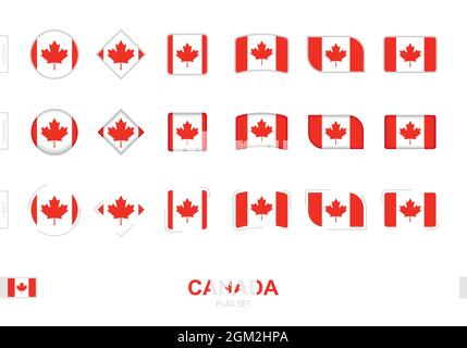 Canada flag - rhombus shape icon with dropped shadow isolated on white ...