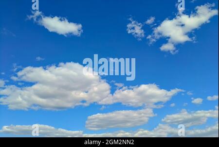 White clouds in the blue sky panorama Stock Photo