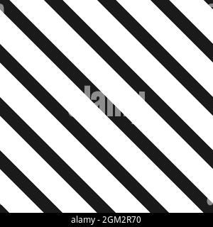 Diagonal seamless texture with black lines on white background. Vector illustration. Line diagonal pattern. Barber pole traditional background. Barber Stock Vector
