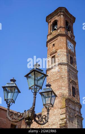 Capriata d Orba, old town in Monferrato, Alessandria province, Piedmont, Italy. Tower Stock Photo