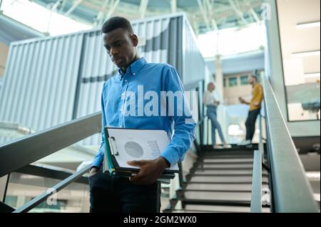 Thoughtful manager, idea developing in IT office Stock Photo