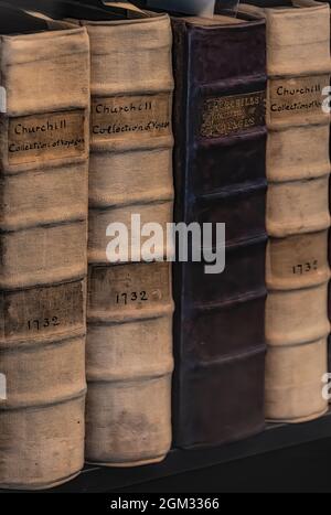 Churchill Collection Of Voyages 1732  original manuscripts volumes at the Beinecke Rare Book & Manuscript Library. The library is located in Yale Univ