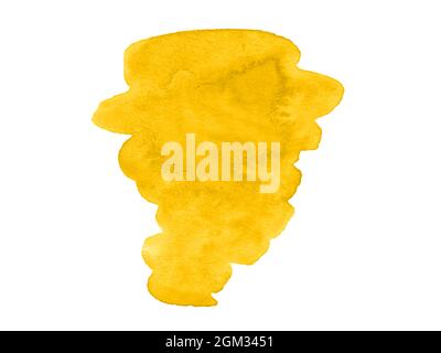 Yellow watercolor unique cloud frame - abstract background for design. Stock Photo