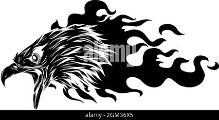 vector illustration of silhouette Eagle Supercharge Abstract Stock Vector
