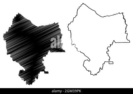 Balrum Map Balrampur district (Uttar Pradesh State, Republic of India) map vector ...
