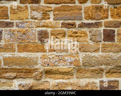 Background of an old stone wall close up, UK Stock Photo