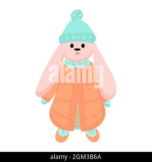 Hare soft toy. Vector illustration. Cartoon style isolated on white background. Stock Vector