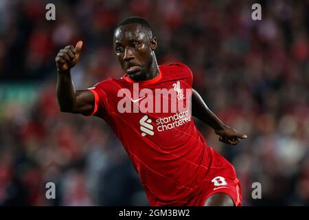 Anfield, Liverpool, England, September 15, 2021, Naby Keita (Liverpool FC) in action  during  Group B - Liverpool FC vs AC Milan - UEFA Champions Leag Stock Photo