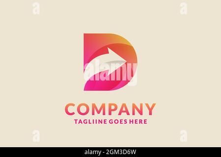 logotype letter D with arrow logo design inspiration Stock Vector