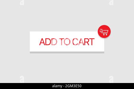 Add to cart button Shopping cart icon Flat design Stock Vector