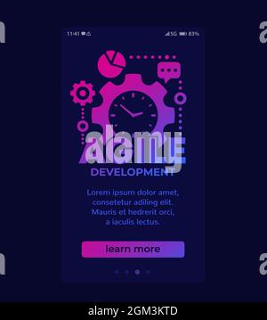 Agile software development, mobile vector design Stock Vector