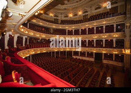 Lviv, Ukraine - September 16, 2021: Lviv opera house interior Stock Photo