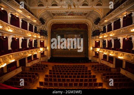 Lviv, Ukraine - September 16, 2021: Lviv opera house interior Stock Photo