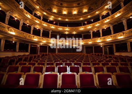 Lviv, Ukraine - September 16, 2021: Lviv opera house interior Stock Photo