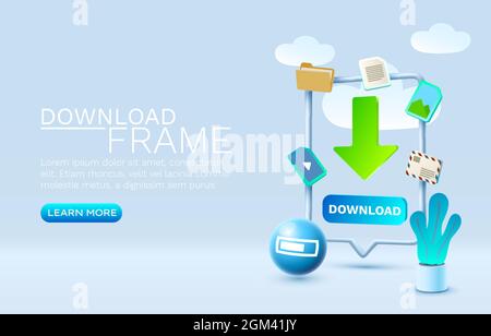 Download message smartphone mobile screen, technology mobile display. Vector illustration Stock Vector
