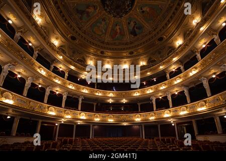 Lviv, Ukraine - September 16, 2021: Lviv opera house interior Stock Photo