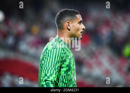 September 14, 2021, Villeneuve-d'Ascq, France, France: Maxence LACROIX of Wolfsburg during the UEFA Champions League group G match between Lille OSC (LOSC) and Verein fur Leibesubungen Wolfsburg at Pierre Mauroy Stadium on September 14, 2021 in Villeneuve-d'Ascq near Lille, France. (Credit Image: © Matthieu Mirville/ZUMA Press Wire) Stock Photo