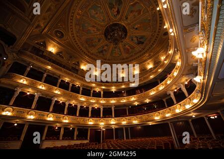 Lviv, Ukraine - September 16, 2021: Lviv opera house interior Stock Photo