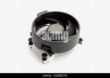 Generic computer CPU cooler isolated on white background Stock Photo