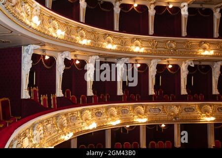 Lviv, Ukraine - September 16, 2021: Lviv opera house interior Stock Photo