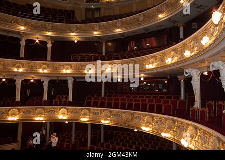 Lviv, Ukraine - September 16, 2021: Lviv opera house interior Stock Photo