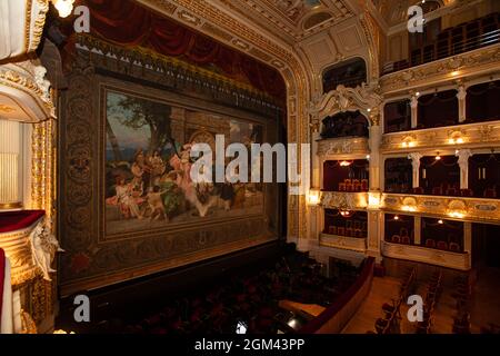 Lviv, Ukraine - September 16, 2021: Lviv opera house interior Stock Photo