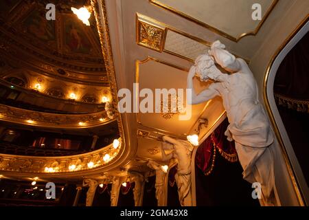 Lviv, Ukraine - September 16, 2021: Lviv opera house interior Stock Photo