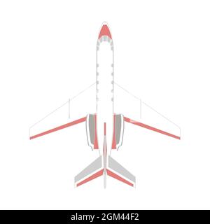Airplane travel vector illustration flight aircraft. Air plane vehicle fly business jet aviation isolated white. Airplane travel symbol concept commer Stock Vector