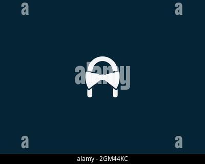 LETTER A LOGO DESIGN WITH BOW TIE ICON FOR ILLUSTRATION USE Stock Vector