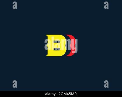 LETTER B LOGO DESIGN WITH NEGATIVE SPACE EFFECT Stock Vector